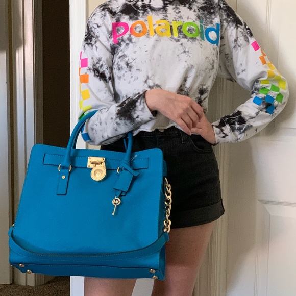 Michael Kors Blue Hamilton Bag and Wallet NWT - Picture 3 of 8